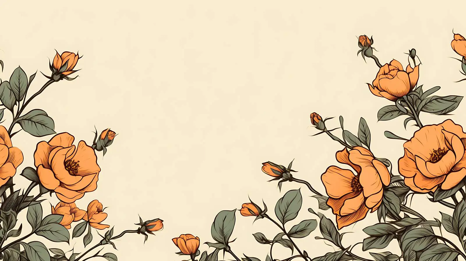 Botanical Ink Sketch on Beige — free download from Dotvec