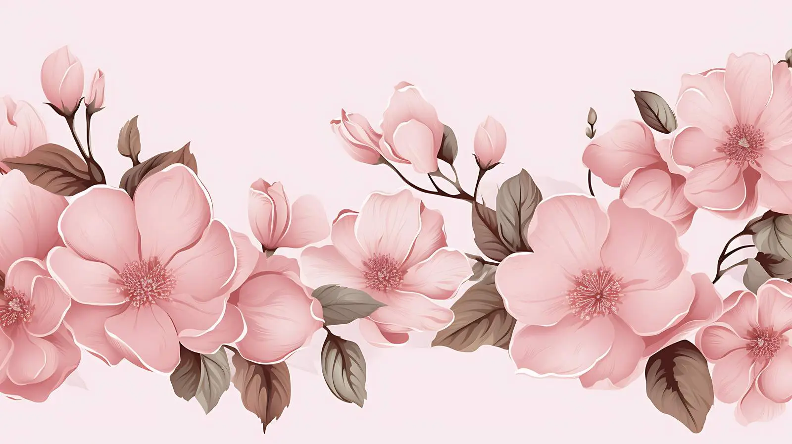 Detailed Wild Roses Ink Drawing on White — free download from Dotvec