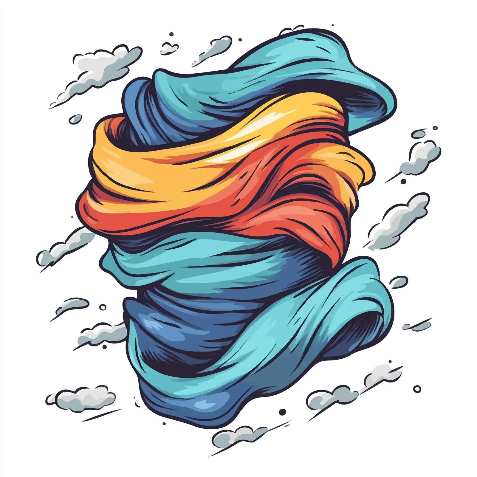 Hand-Drawn Wind and Cloth Illustration Vector — free download from Dotvec