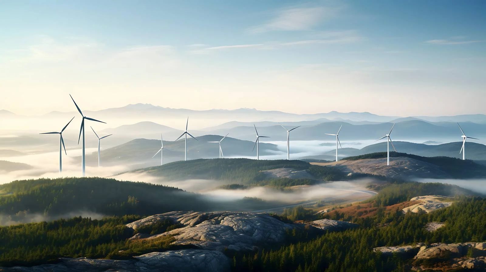 Elevated Wind Farm on Kibby Mountain — free download from Dotvec