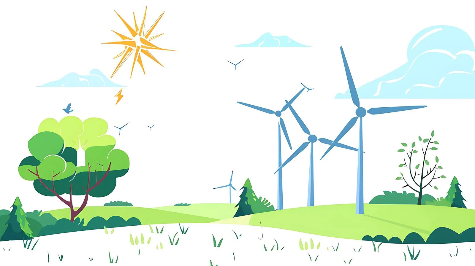 Sunny Day Wind Turbines Sky View — free download from Dotvec