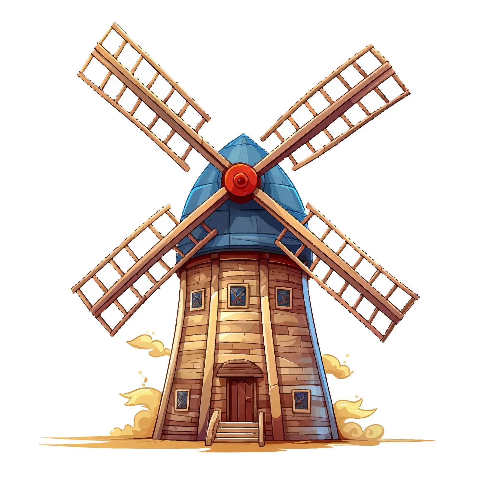 Minimalist Windmill Line Vector Illustration — free download from Dotvec