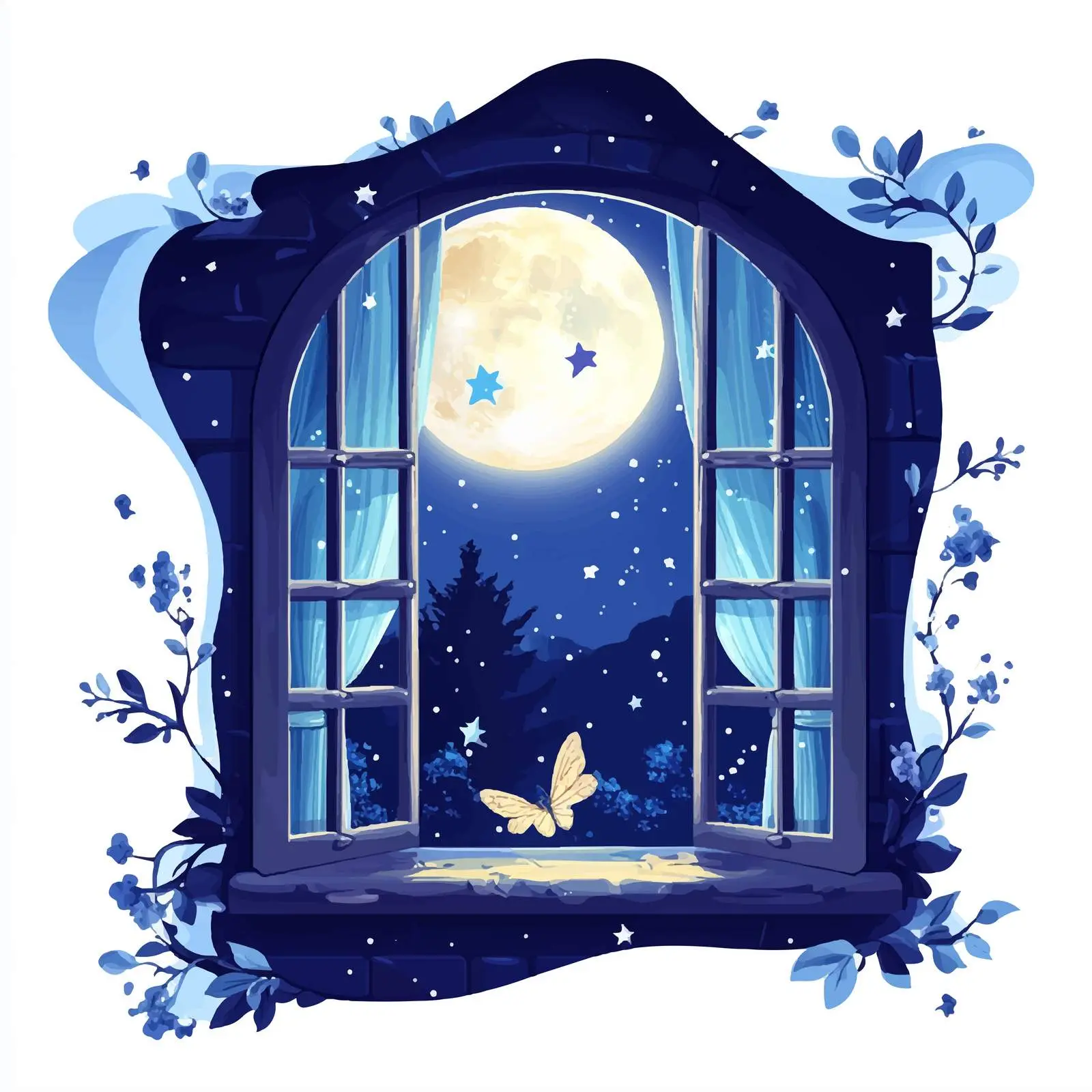 Wide Angle Window at Night — free download from Dotvec