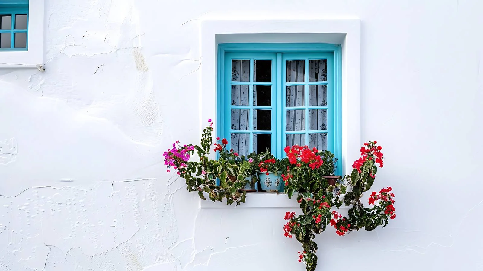 Greek Santorini White House Window – free greece image from Dotvec