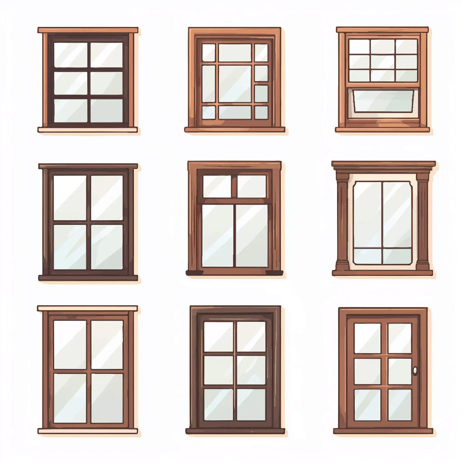 Cartoon Window Line Vector Illustration — free download from Dotvec