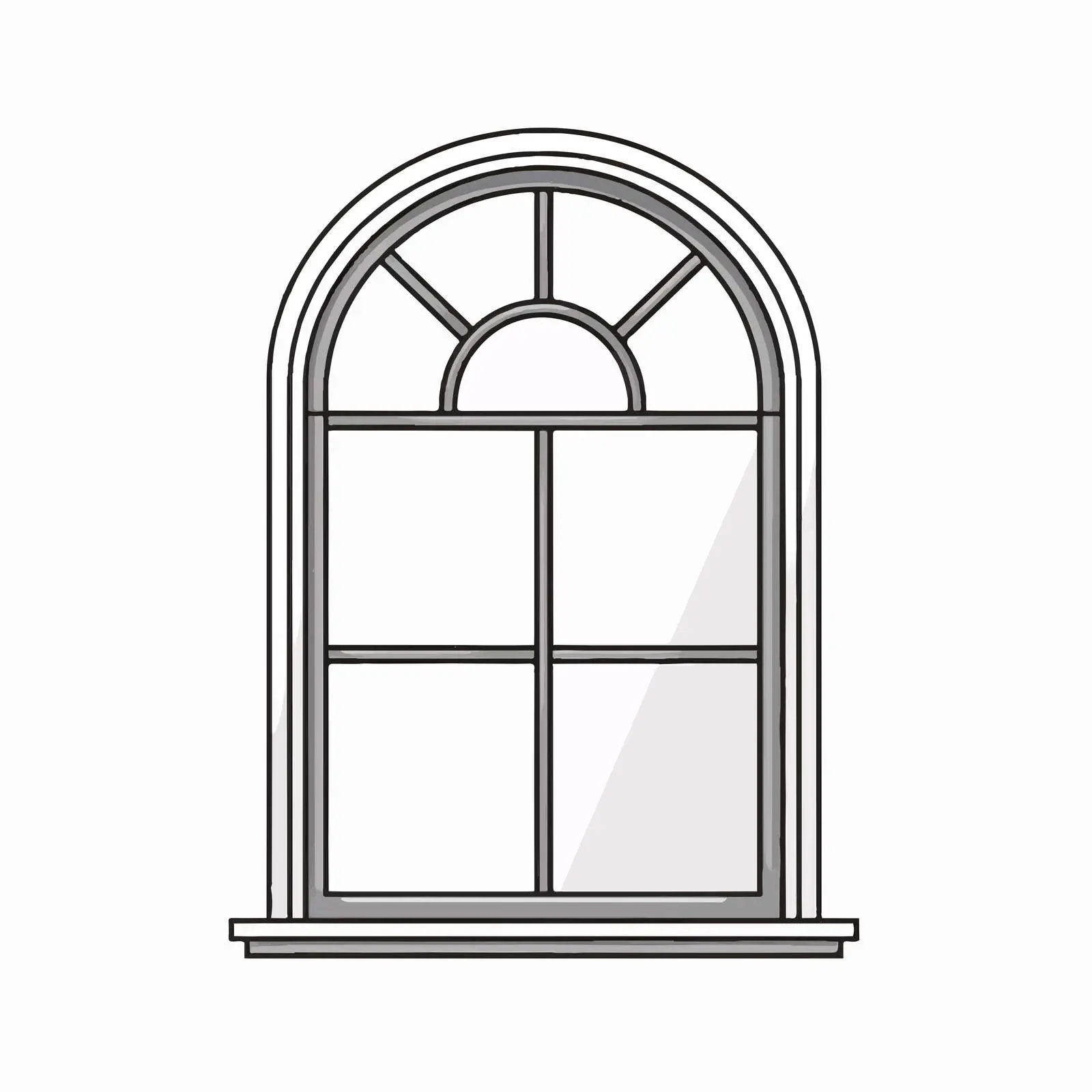 Cartoon Vector Illustration of a Window Line Art — free download from Dotvec
