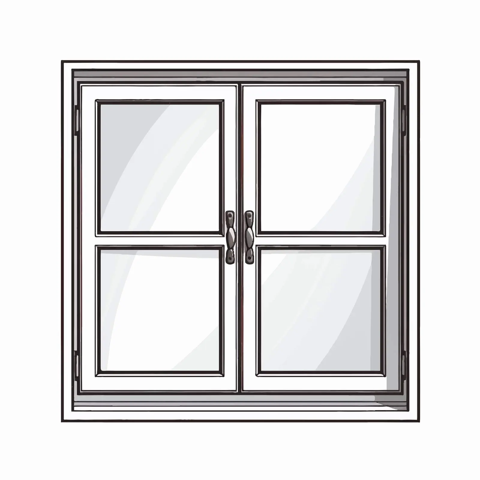 Vector Window Line Illustration on White Background — free download from Dotvec