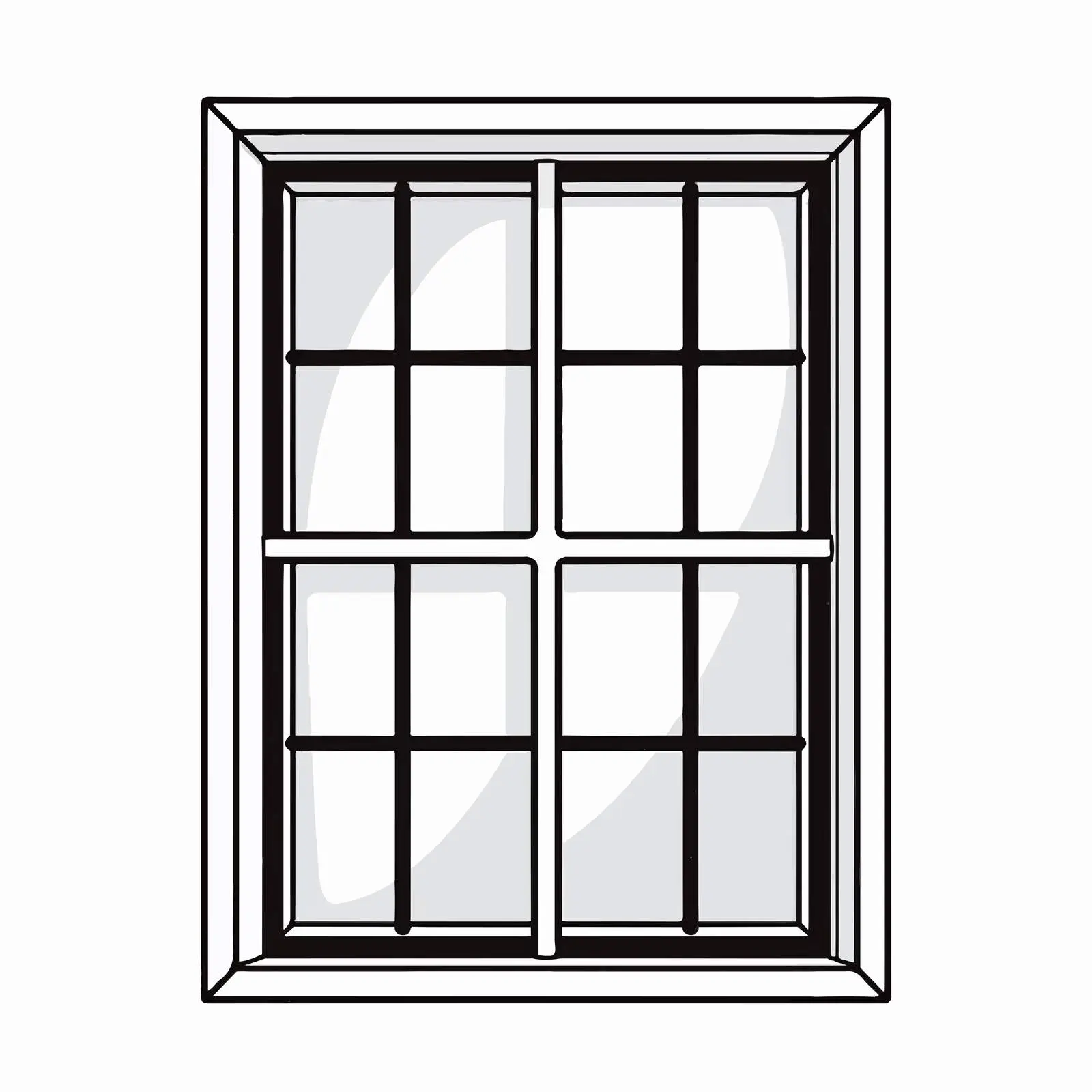 Window Line Vector Illustration on White Background — free download from Dotvec