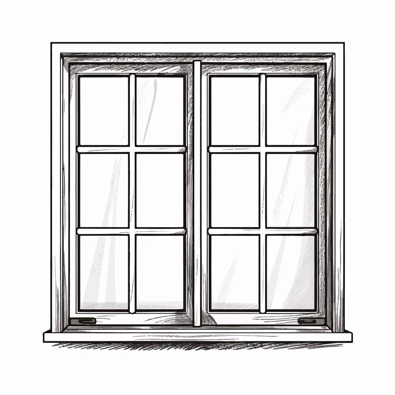 Window Sketch Vector Illustration on White Background — free download from Dotvec