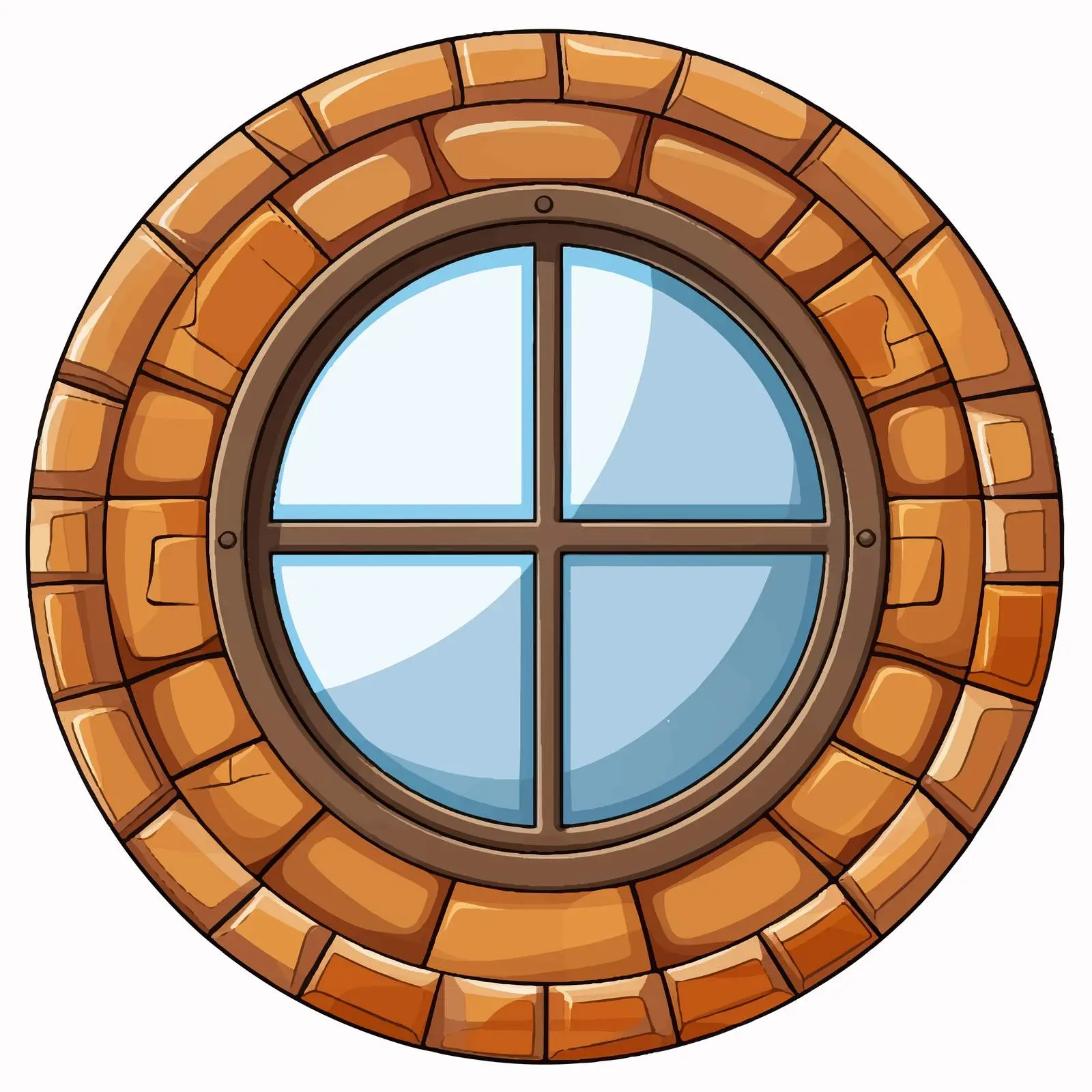 Round Brick Border Window Vector Illustration — free download from Dotvec