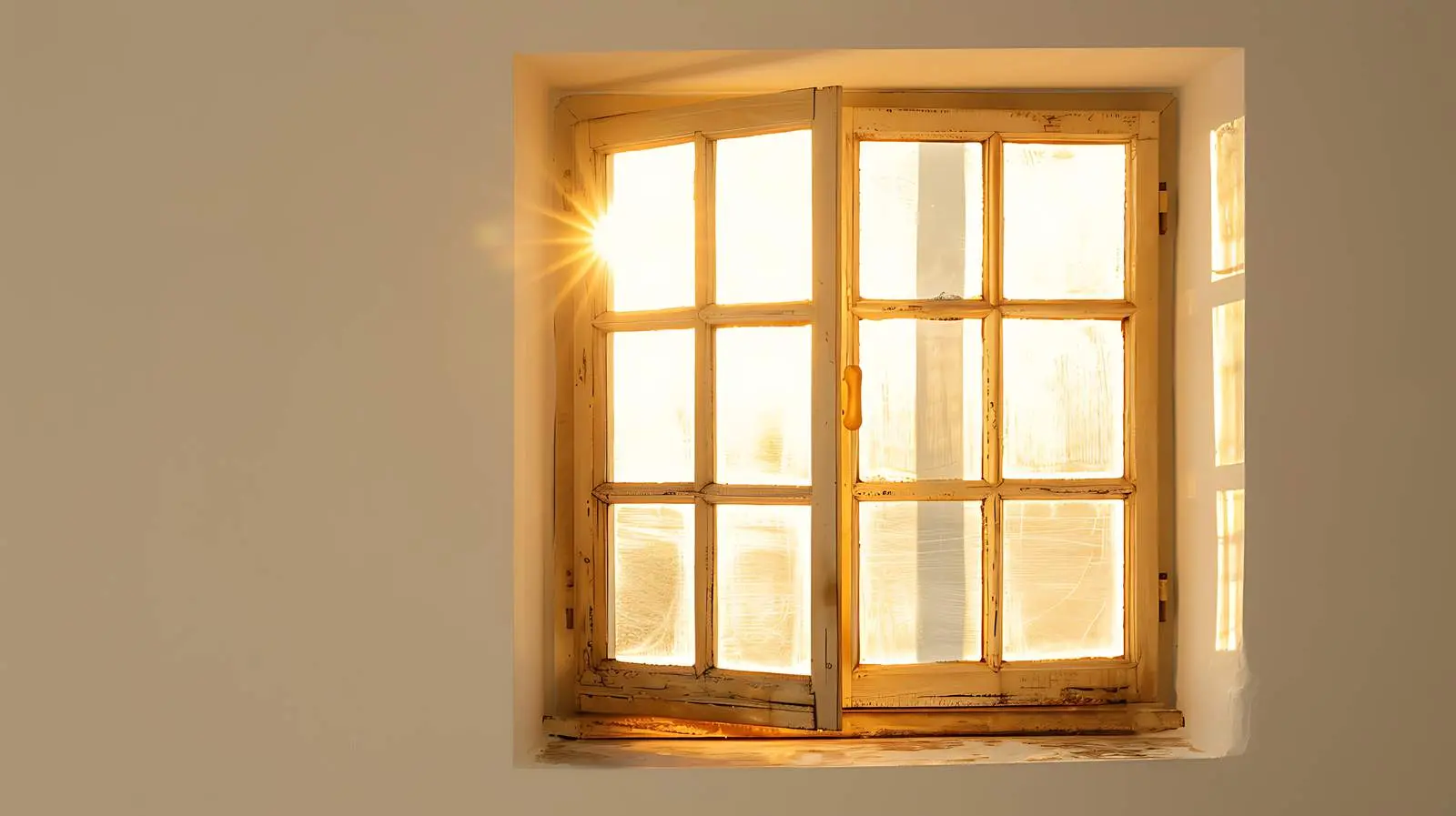 Warm Sunlight Reflections Through Isolated Window – free privacy image from Dotvec