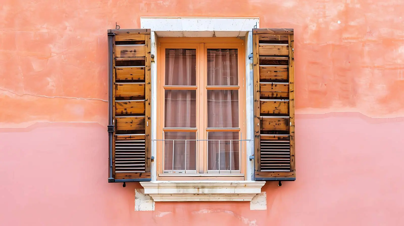 Traditional Window with Wooden Shutters – free inviting space image from Dotvec