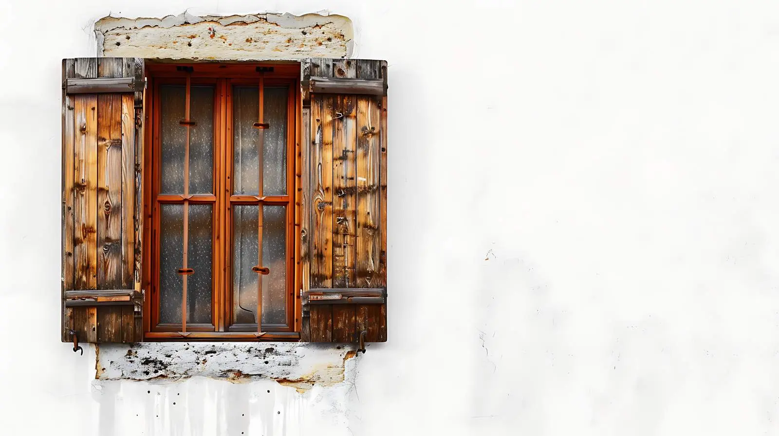 Traditional Window with Wooden Shutters — free download from Dotvec