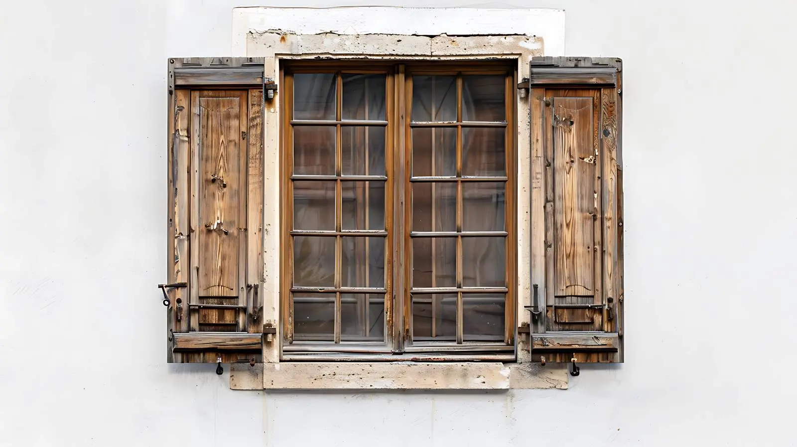 Traditional Window with Wooden Shutters — free download from Dotvec