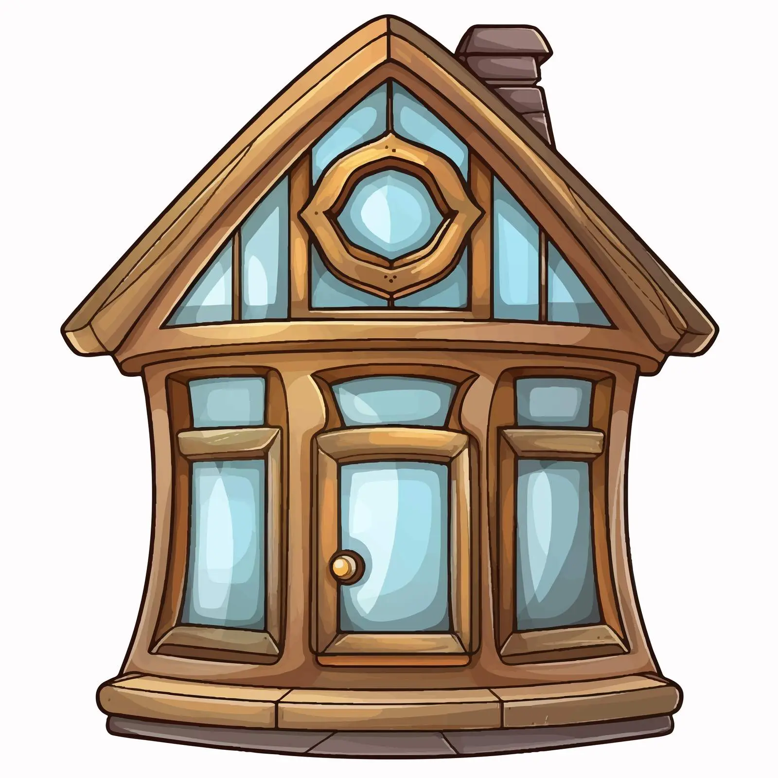 Cartoon Glass Window House Icon Vector Illustration — free download from Dotvec