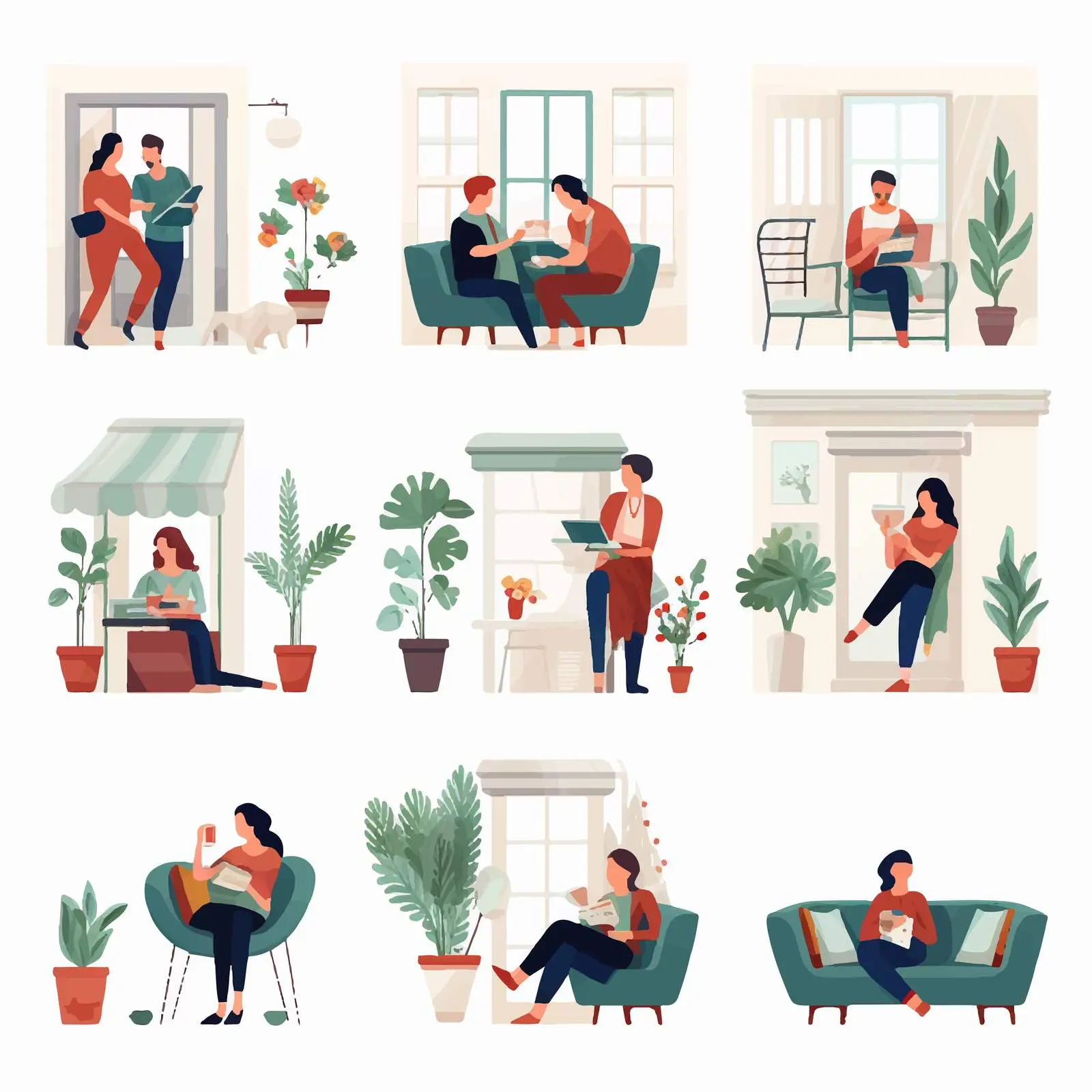 Daily Life at Home with Neighbors – free daily routines image from Dotvec