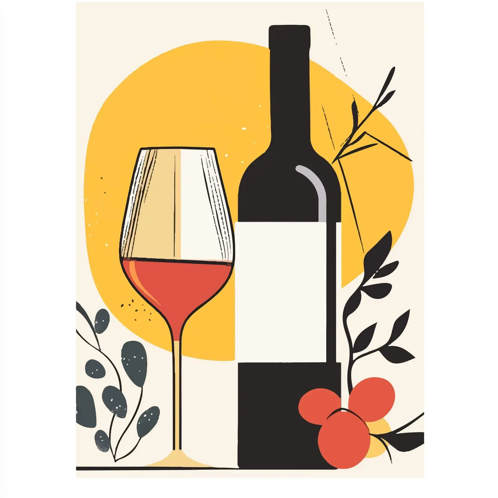 Hand Drawn Wine Cartoon Vector Illustration – free fermentation image from Dotvec