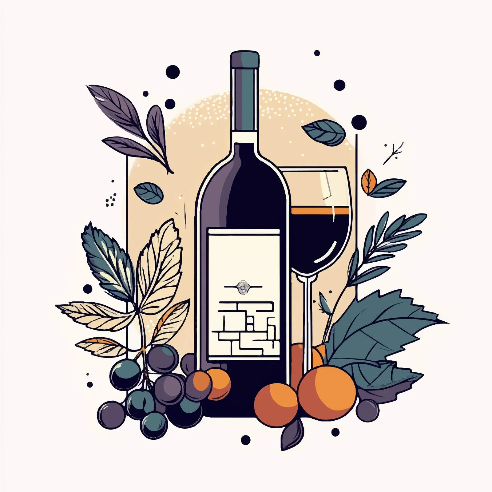 Hand-Drawn Cartoon Wine Illustration Vector – free fermentation image from Dotvec