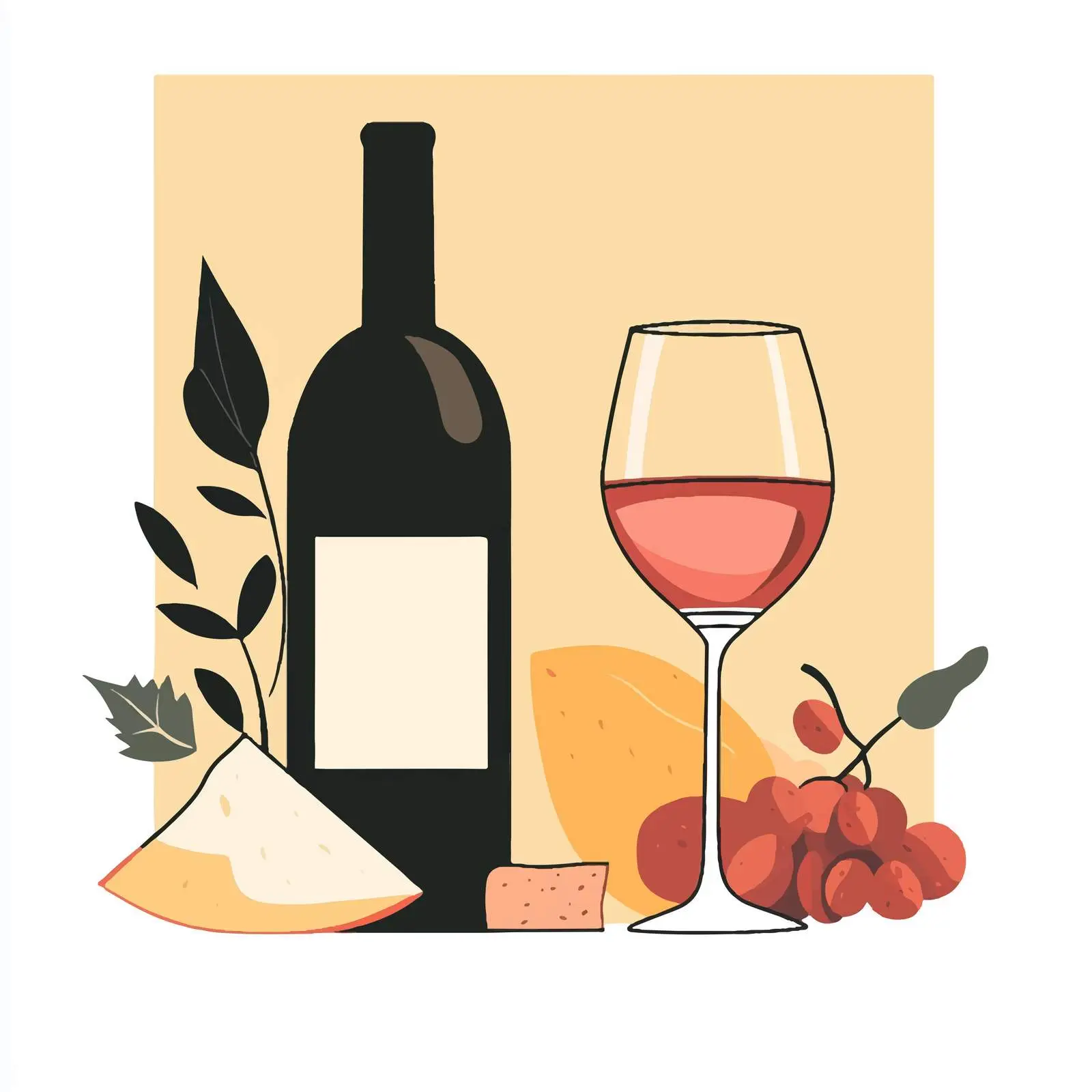Hand-Drawn Wine Cartoon Vector Illustration — free download from Dotvec