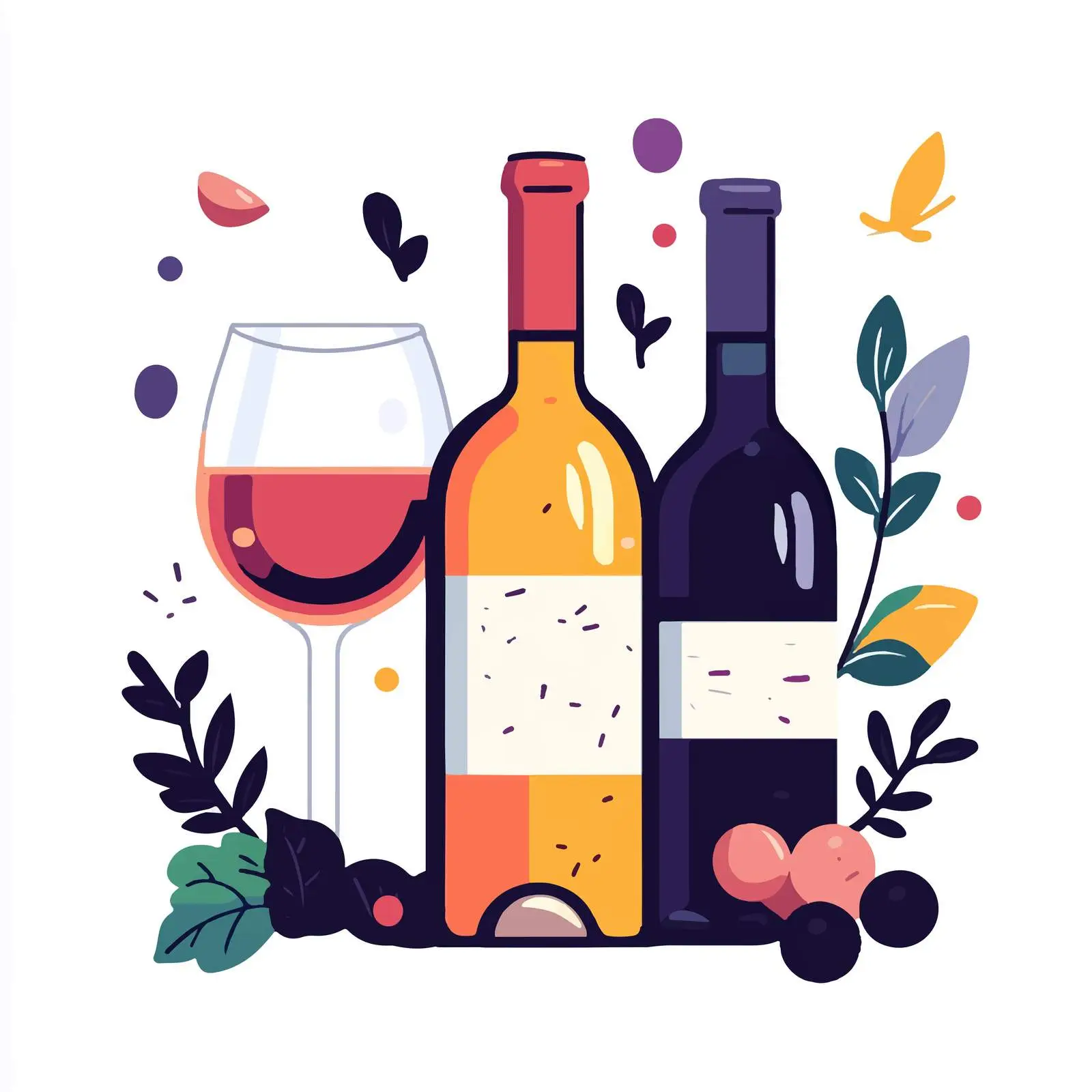 Hand-Drawn Wine Cartoon Illustration Vector — free download from Dotvec