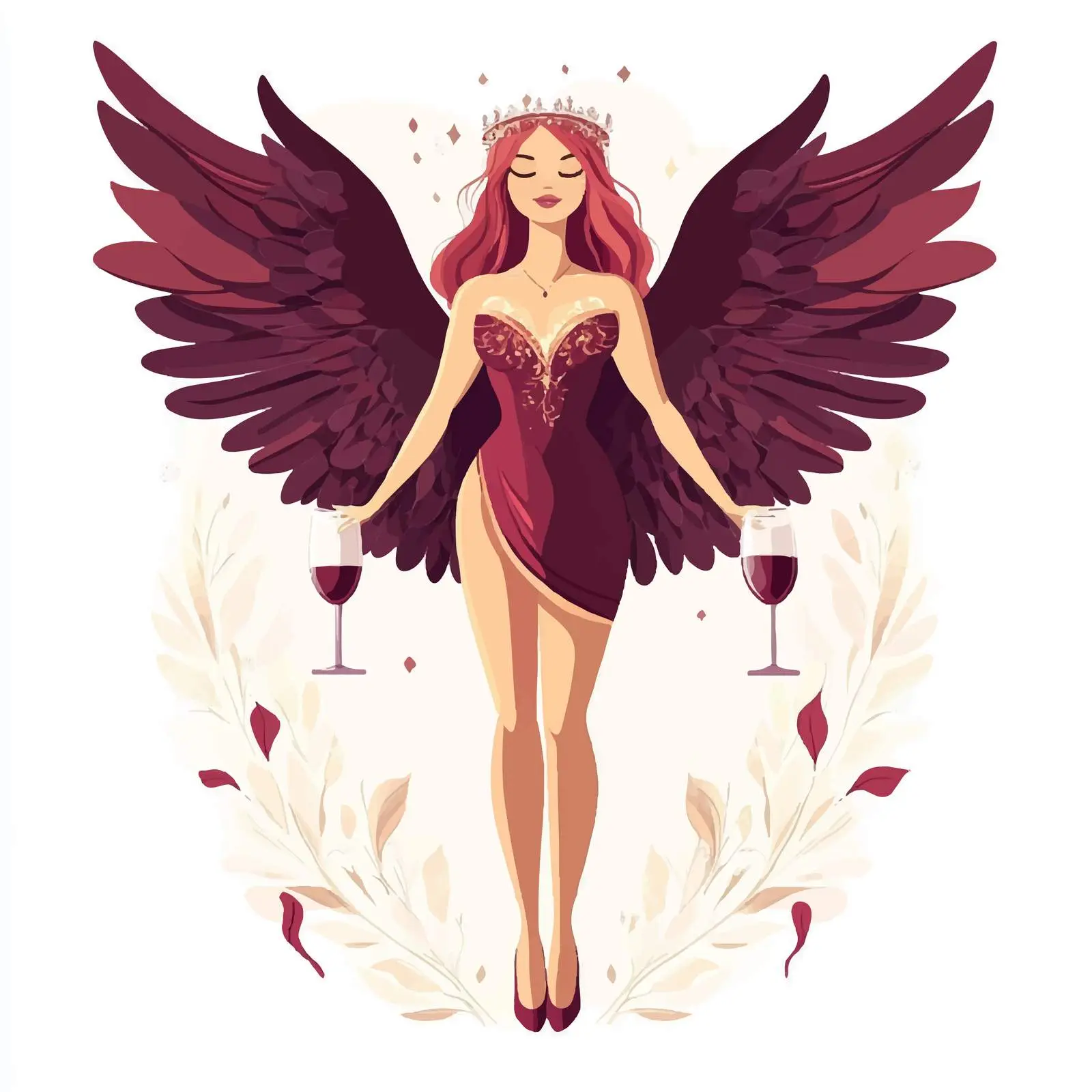 Wine Day Celebration Wide Angle Illustration — free download from Dotvec