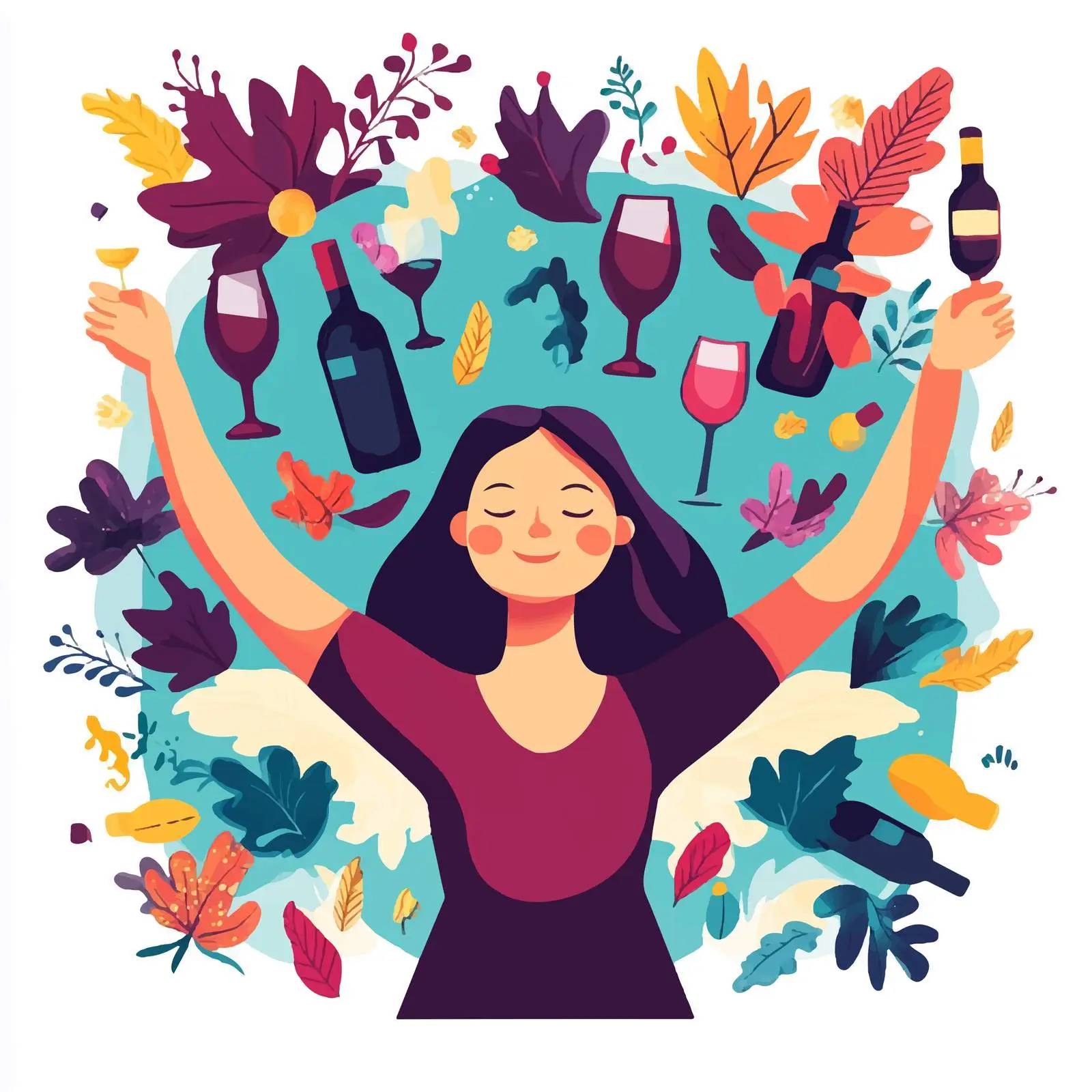 Wine Day Celebration Festive Vector Art — free download from Dotvec