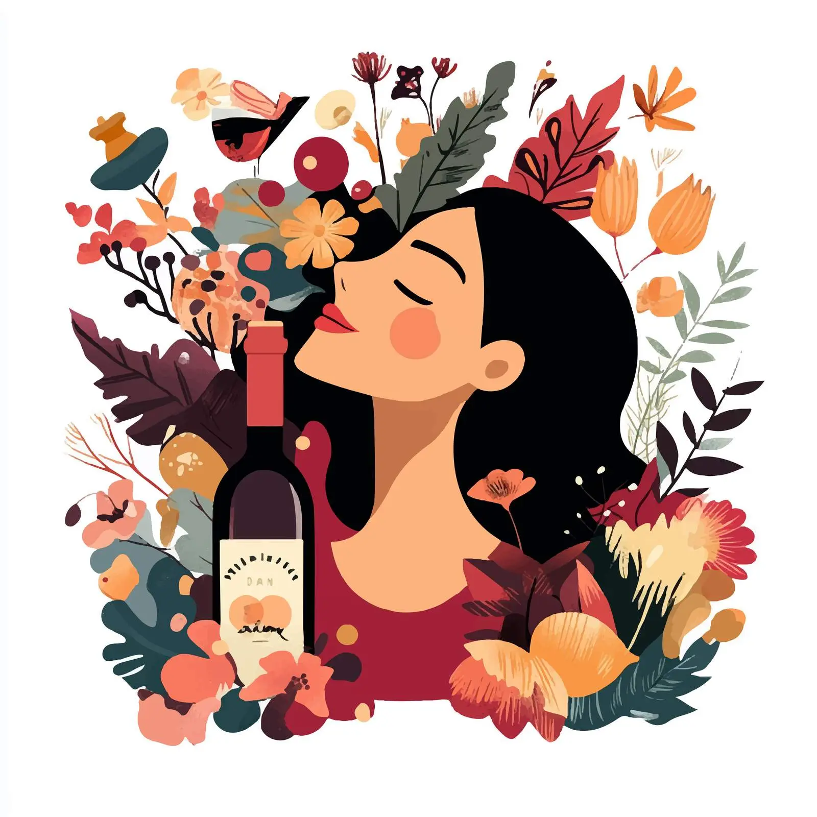 Isolated Wide Angle Wine Day Design — free download from Dotvec