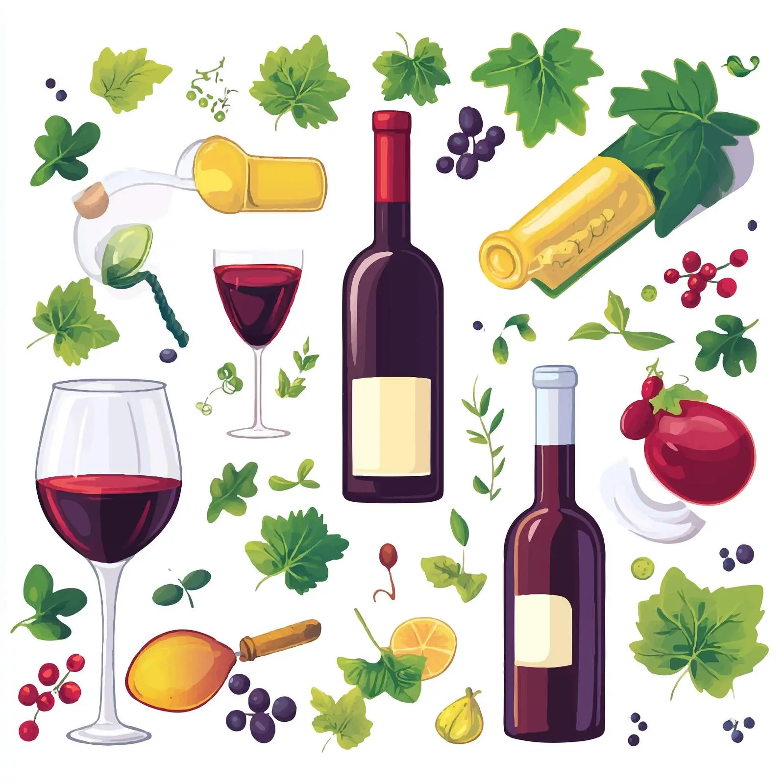 Wine Day Isolated Wide Angle Composition — free download from Dotvec