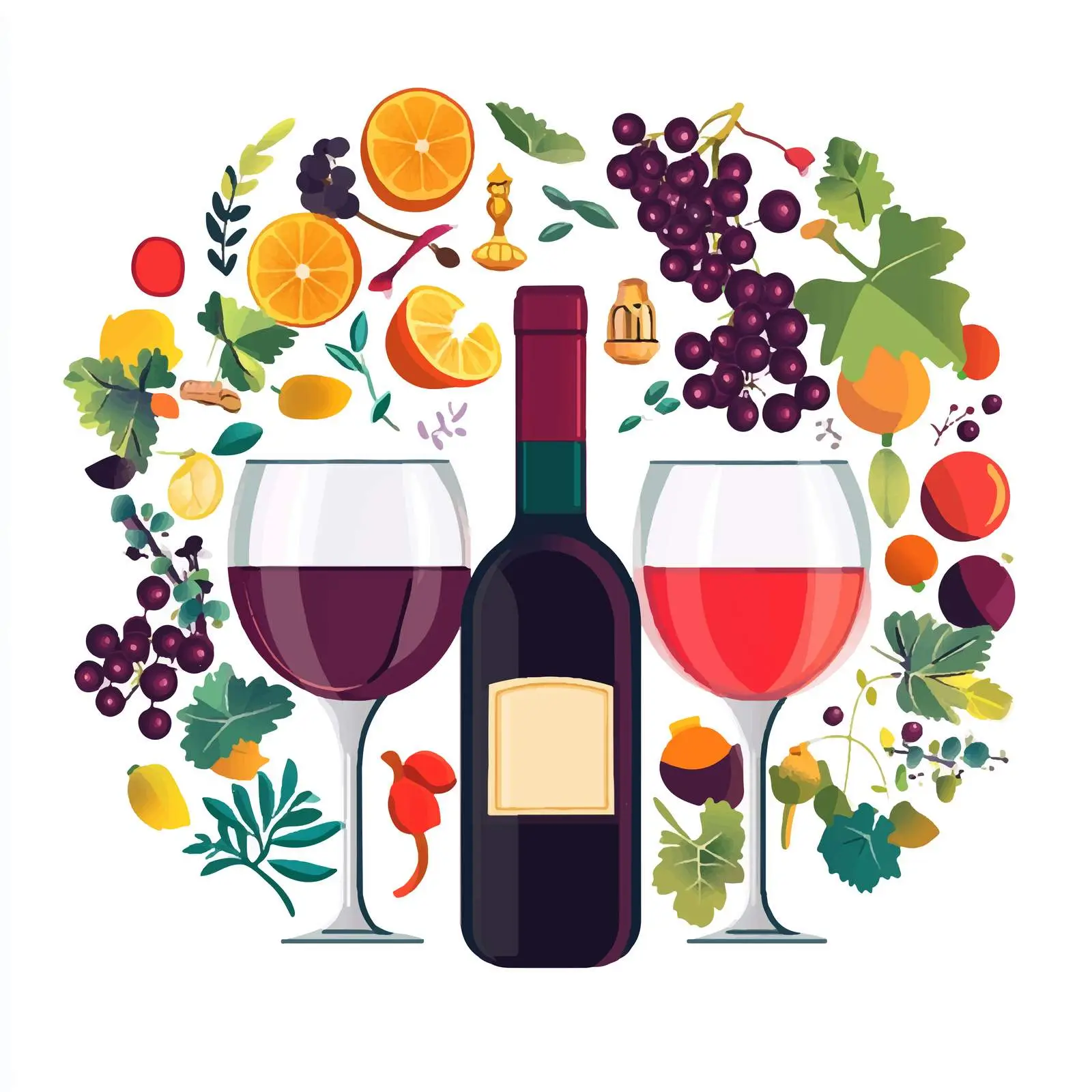 Isolated Wide Angle Wine Composition — free download from Dotvec