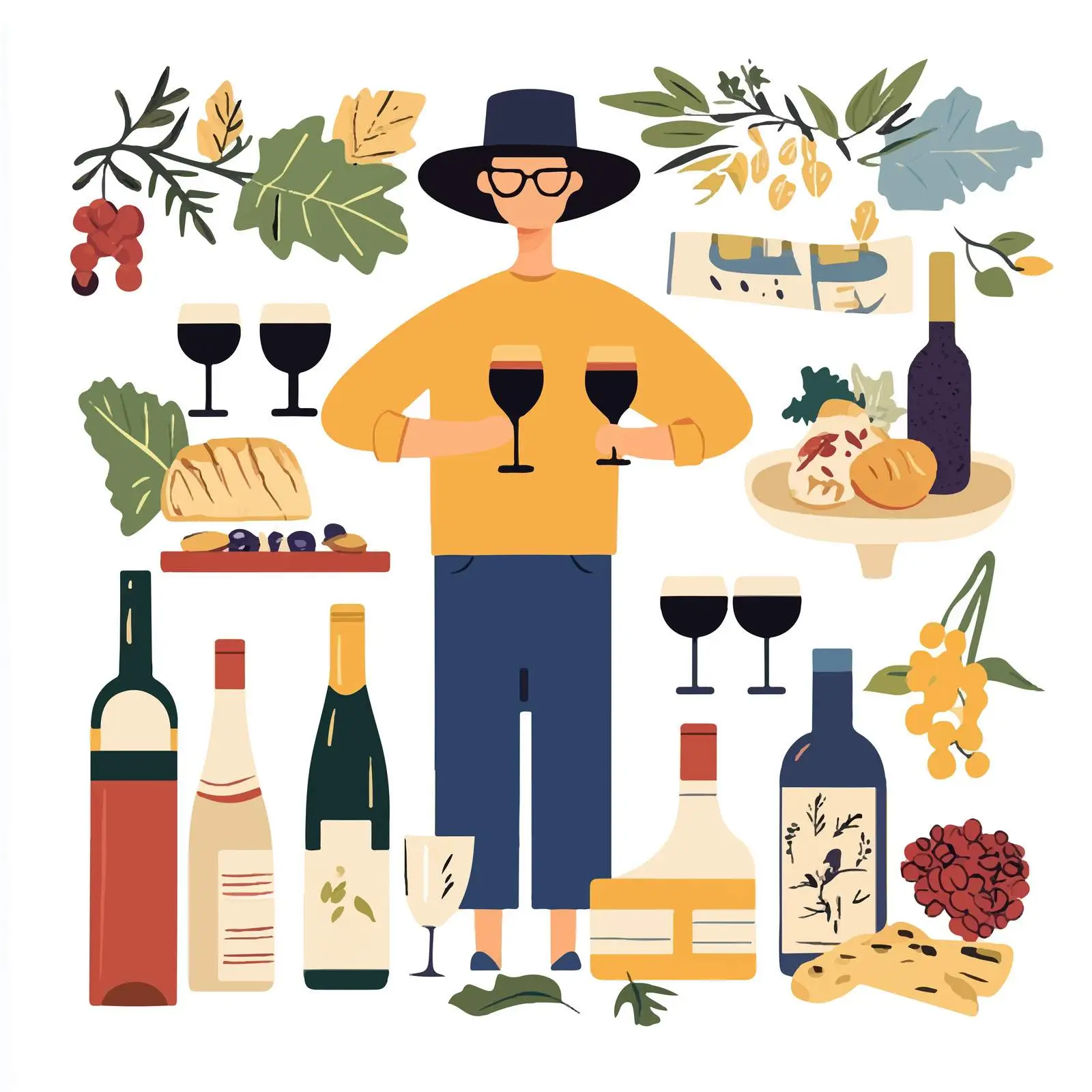 Isolated Wide Angle Wine Composition View – free fermentation image from Dotvec