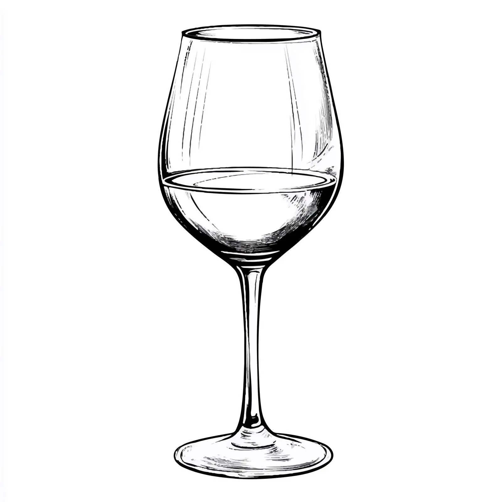 Black and White Wine Glass Vector Illustration — free download from Dotvec