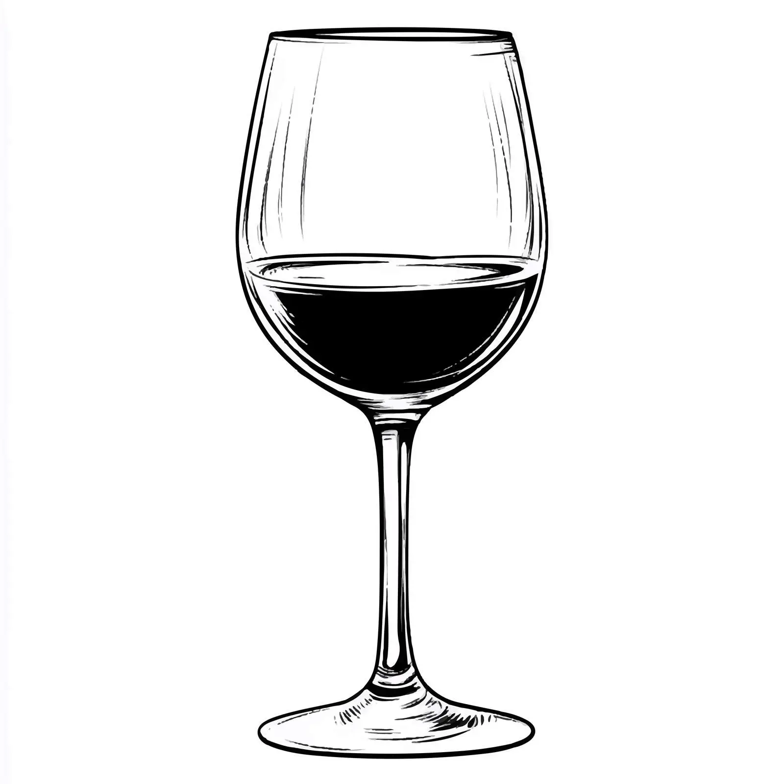Cartoon Black and White Wine Glass Vector — free download from Dotvec