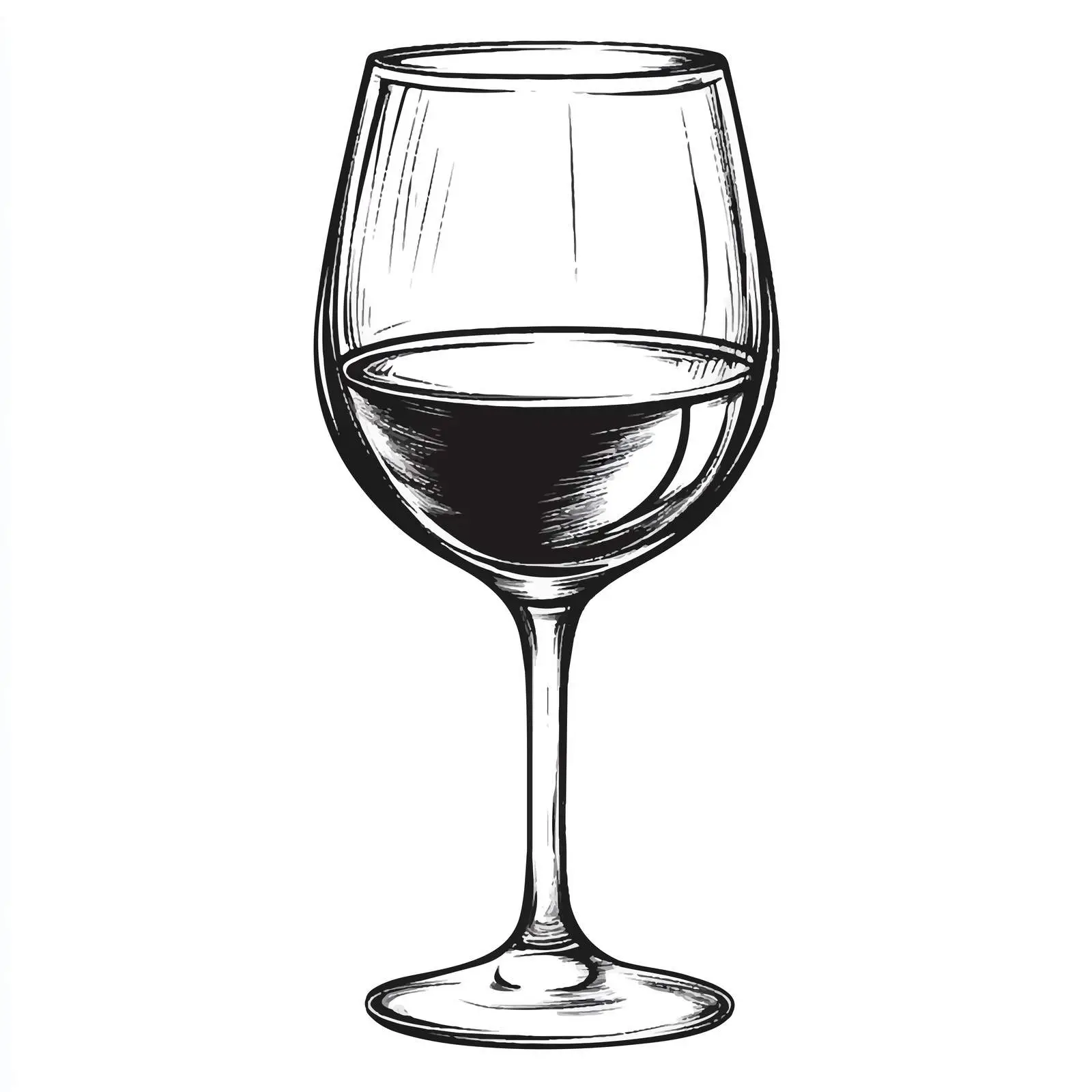 Black and White Wine Glass Vector Illustration — free download from Dotvec