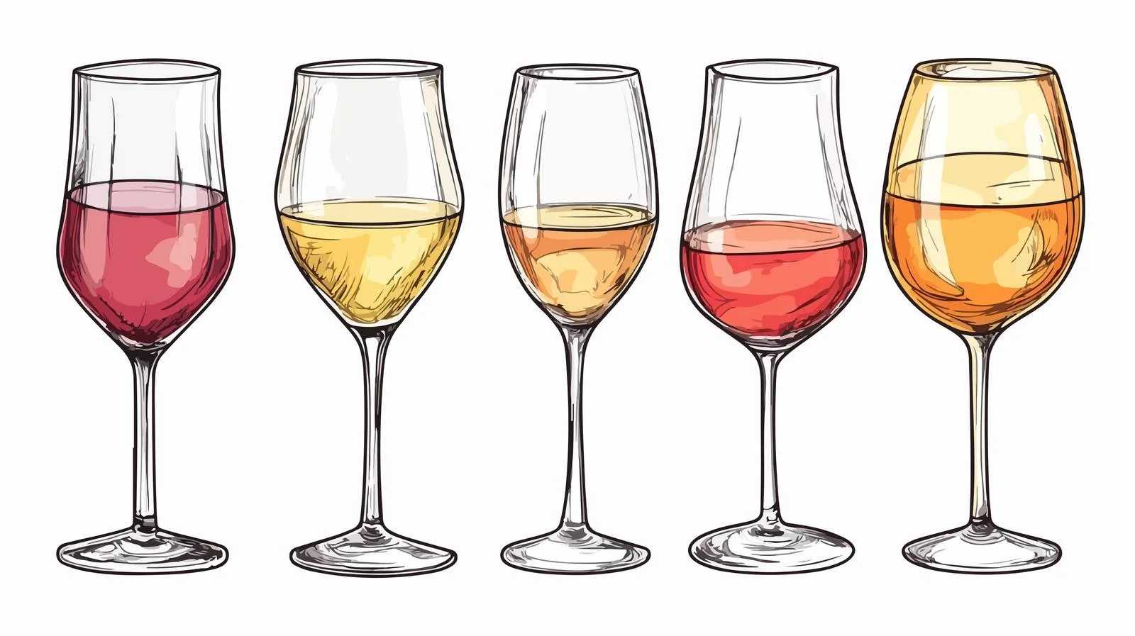 Wine Glass Doodles Stock Vector Illustration — free download from Dotvec