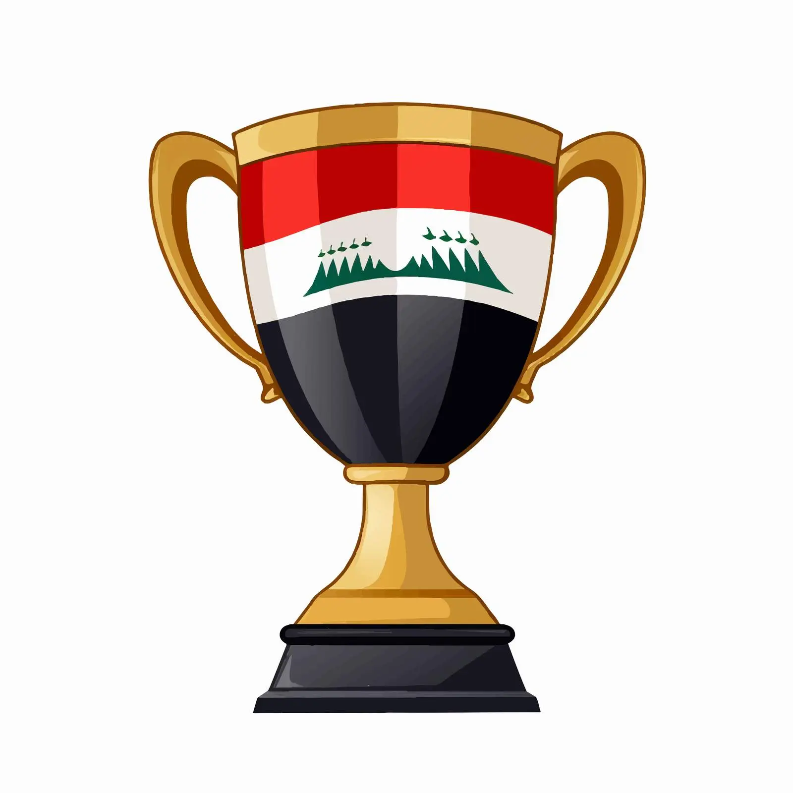 Iraq Flag Winner Cup Silhouette Vector Art — free download from Dotvec