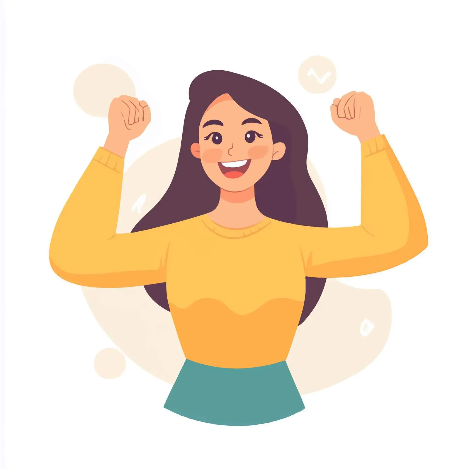 Confident Woman Celebrating Victory with Joyful Gesture — free download from Dotvec