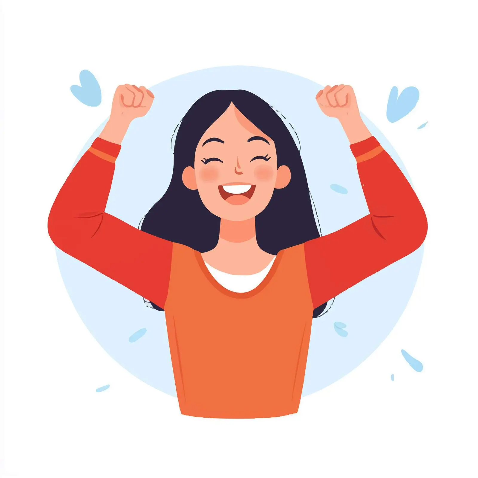 Confident Woman's Winning Gesture Vector Art — free download from Dotvec