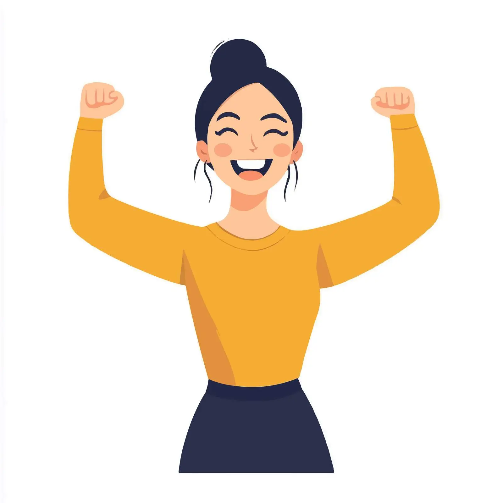 Confident Woman Celebrating Positive Gesture — free download from Dotvec