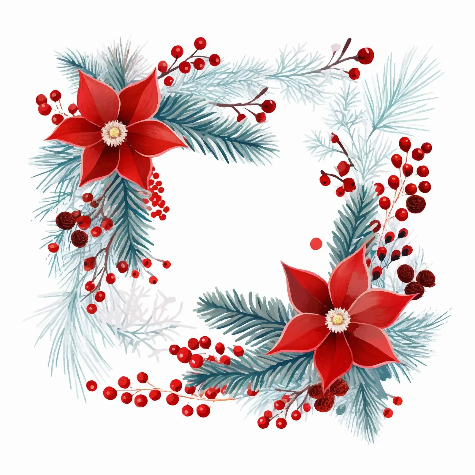 Floral Winter Card Design with Fir Tree Background — free download from Dotvec