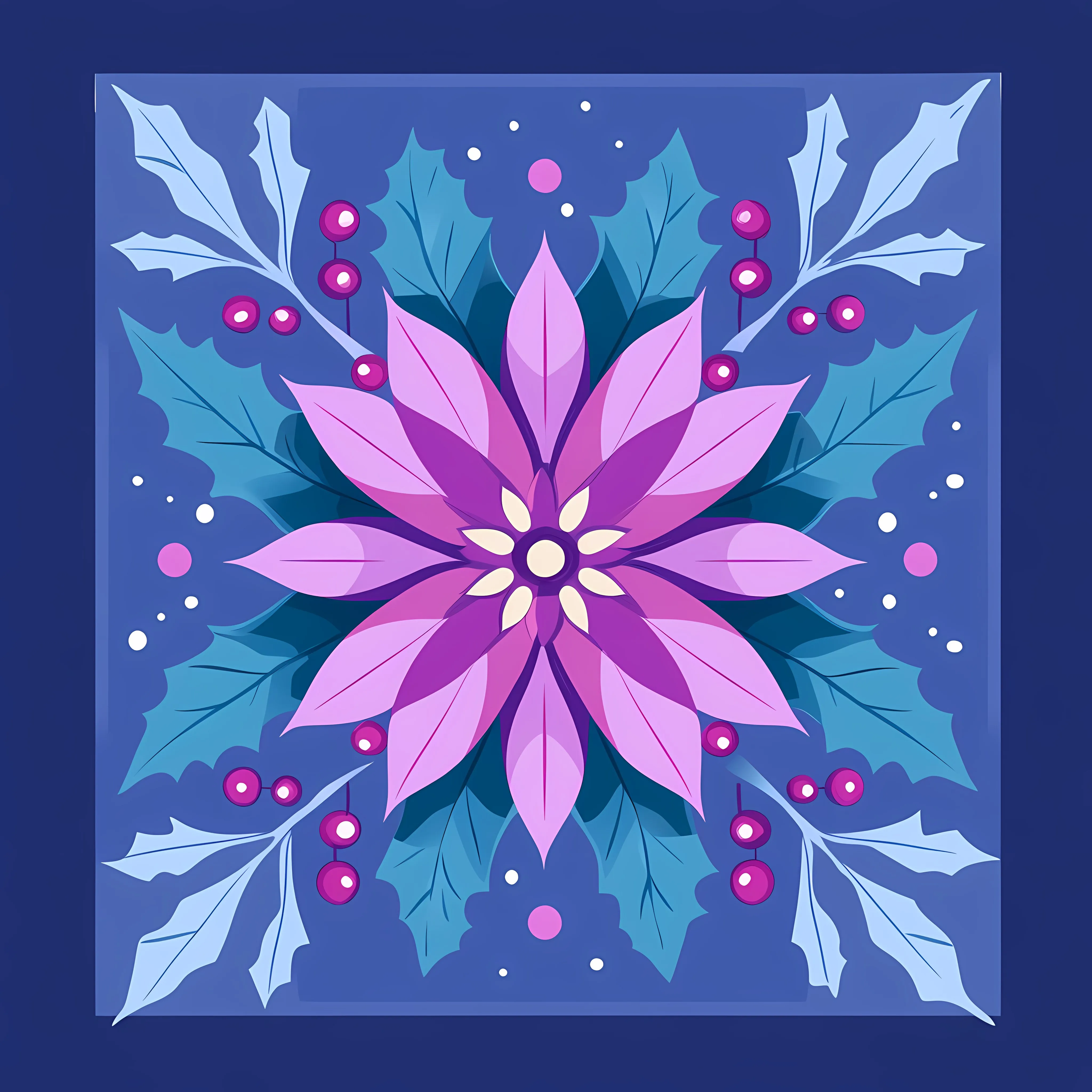 Winter Christmas Flower Flat Vector Illustration — free download from Dotvec