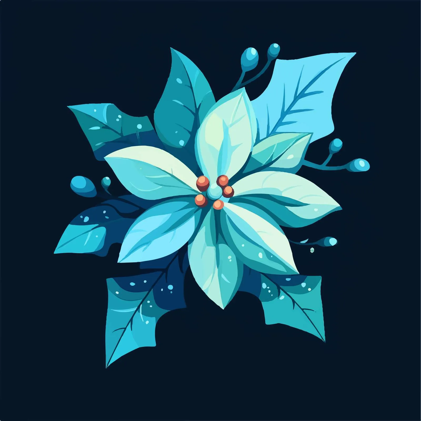 Winter Christmas Flower Colored Vector Illustration — free download from Dotvec