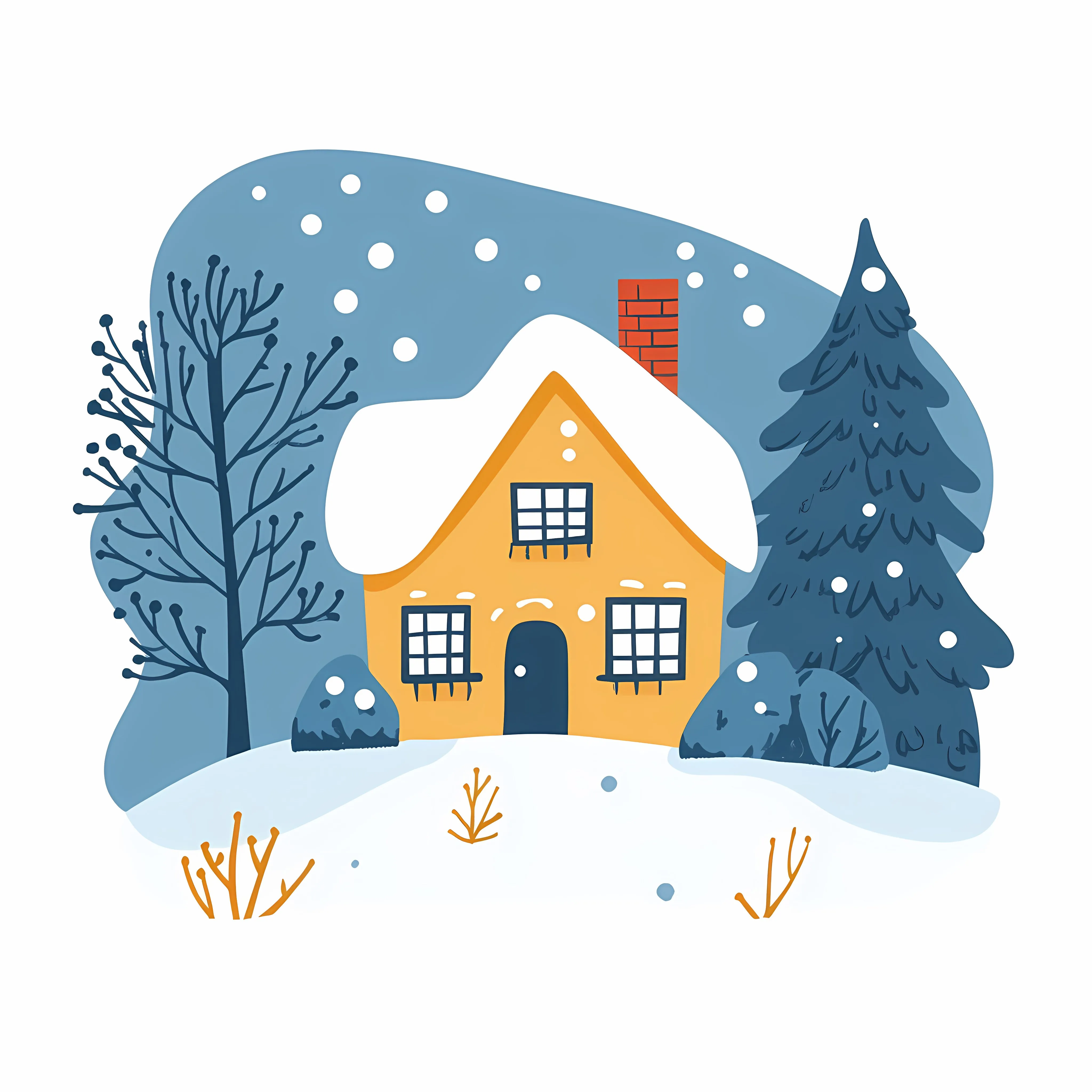Winter Flat Vector Illustration in Framed Design — free download from Dotvec