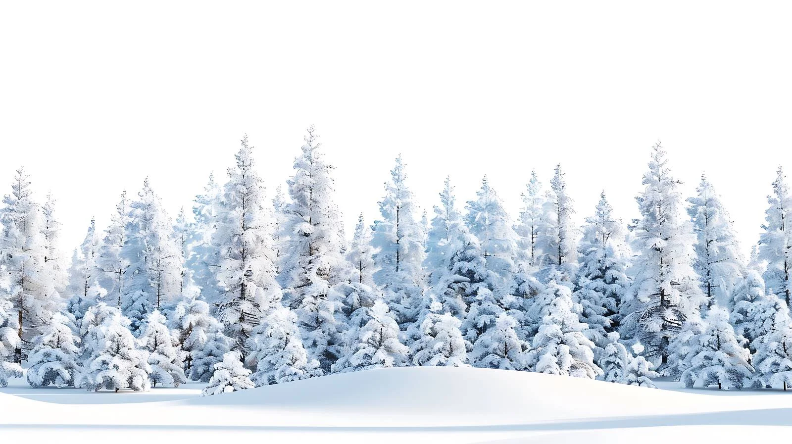 Snow-covered Winter Forest on White Background — free download from Dotvec