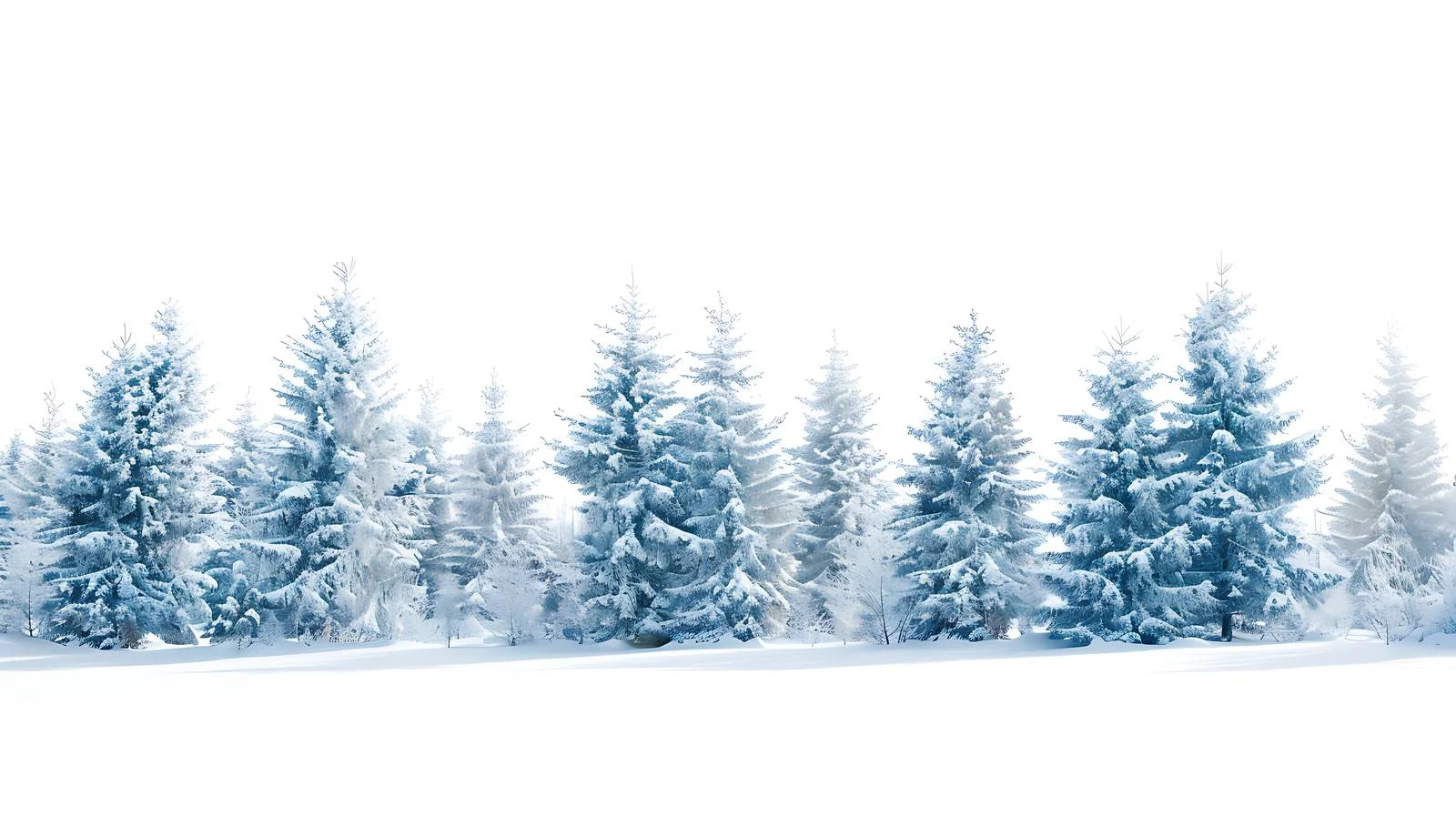 Snow-Covered Winter Forest on White Background — free download from Dotvec