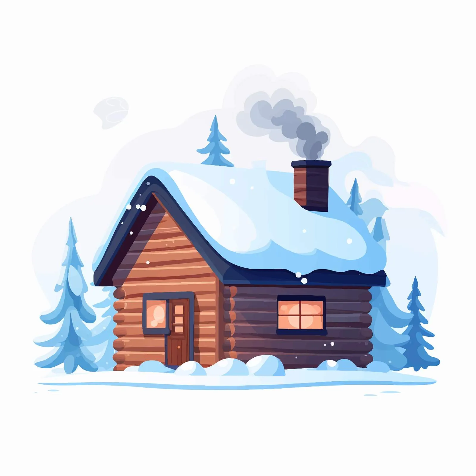 Winter House with Snowy Roof in Countryside — free download from Dotvec