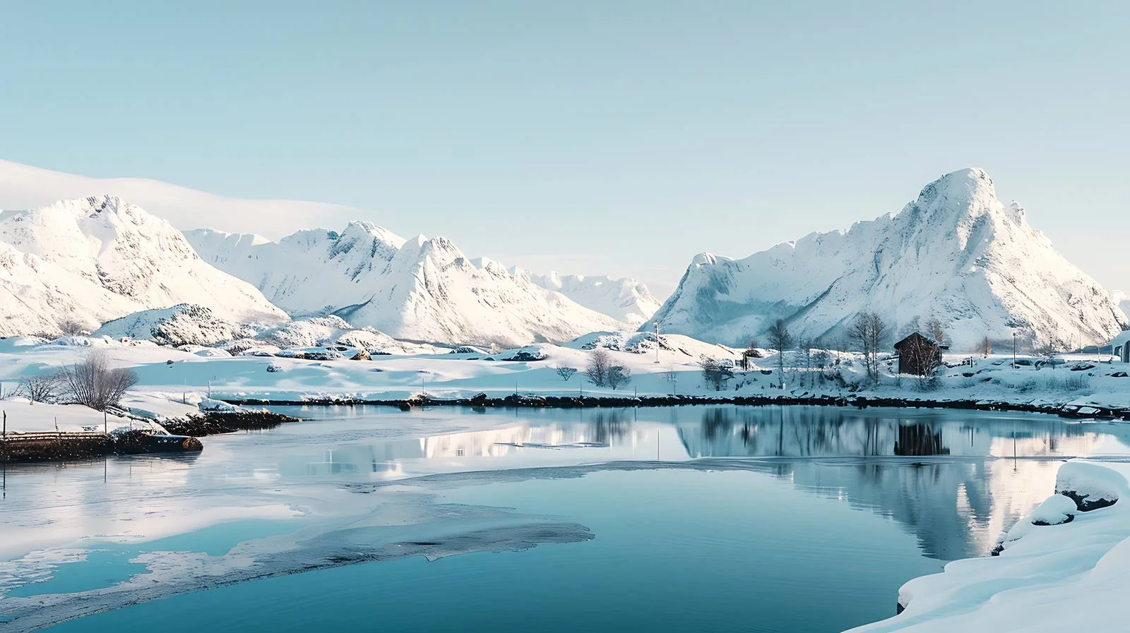 Serene Winter Scene in Norway's Lofoten Islands — free download from Dotvec