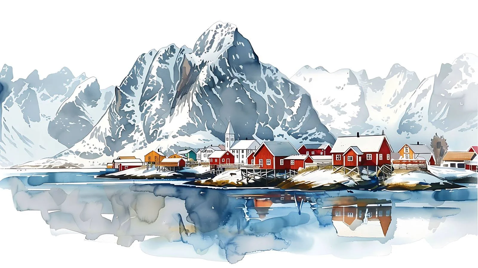 Isolated Winter Landscape of Lofoten Islands — free download from Dotvec