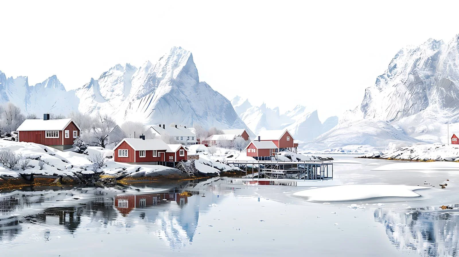 Serene Winterscape of Norway's Lofoten Isles — free download from Dotvec