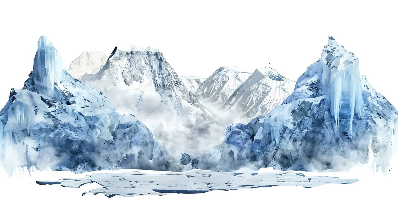 Frozen Mountain and Glacier Landscape Isolation — free download from Dotvec