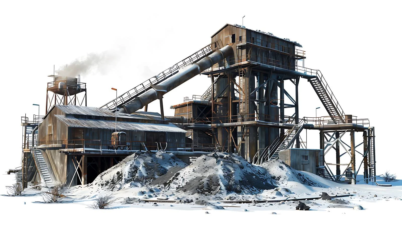 Nighttime at Steel Works on White Background — free download from Dotvec